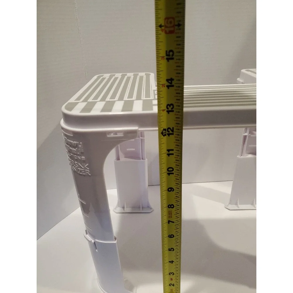 Savvy Shelf Under Sink Organizer Adjustable Expandable Cabinet Shelf White